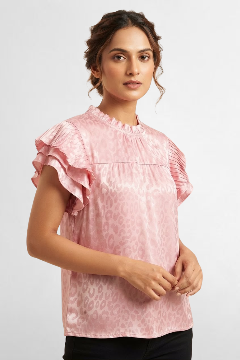 Leopard Jacquard Blouse