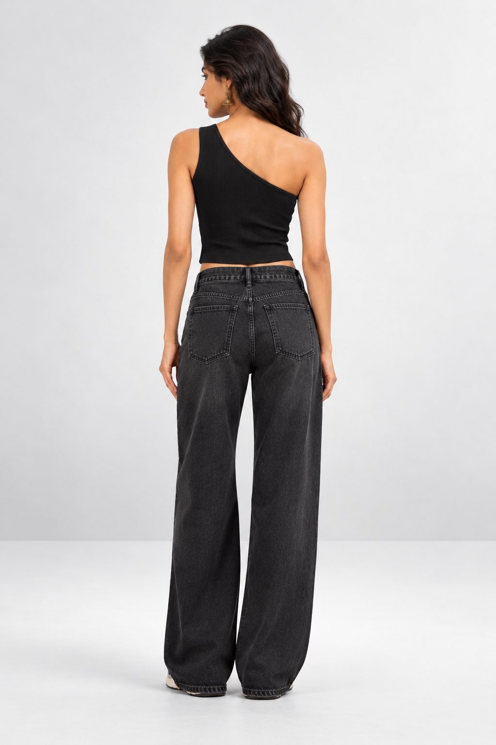 Metallic Knot One-Shoulder Top