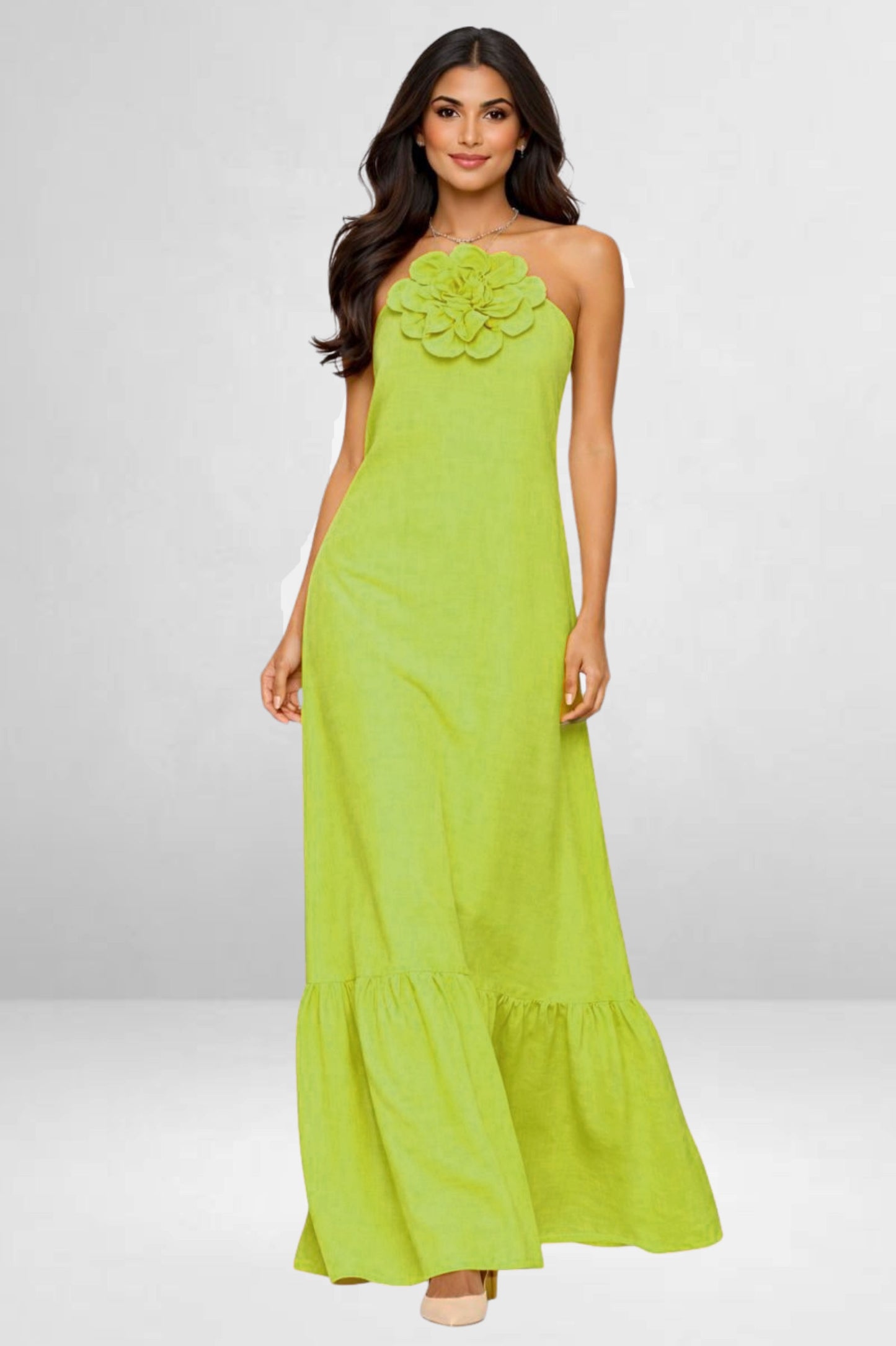 Linen Flower Dress