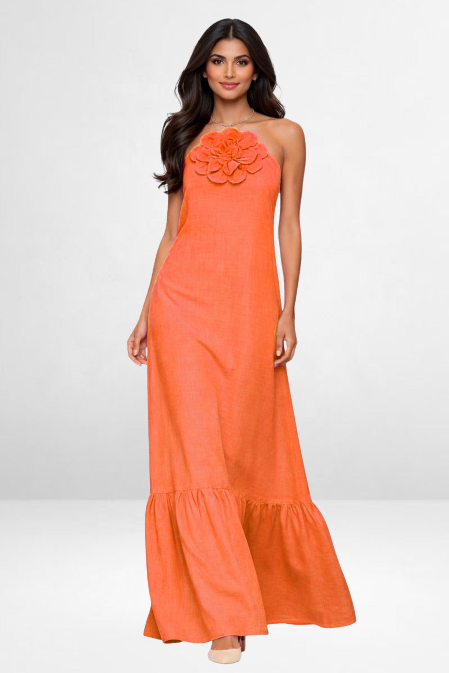 Linen Flower Dress
