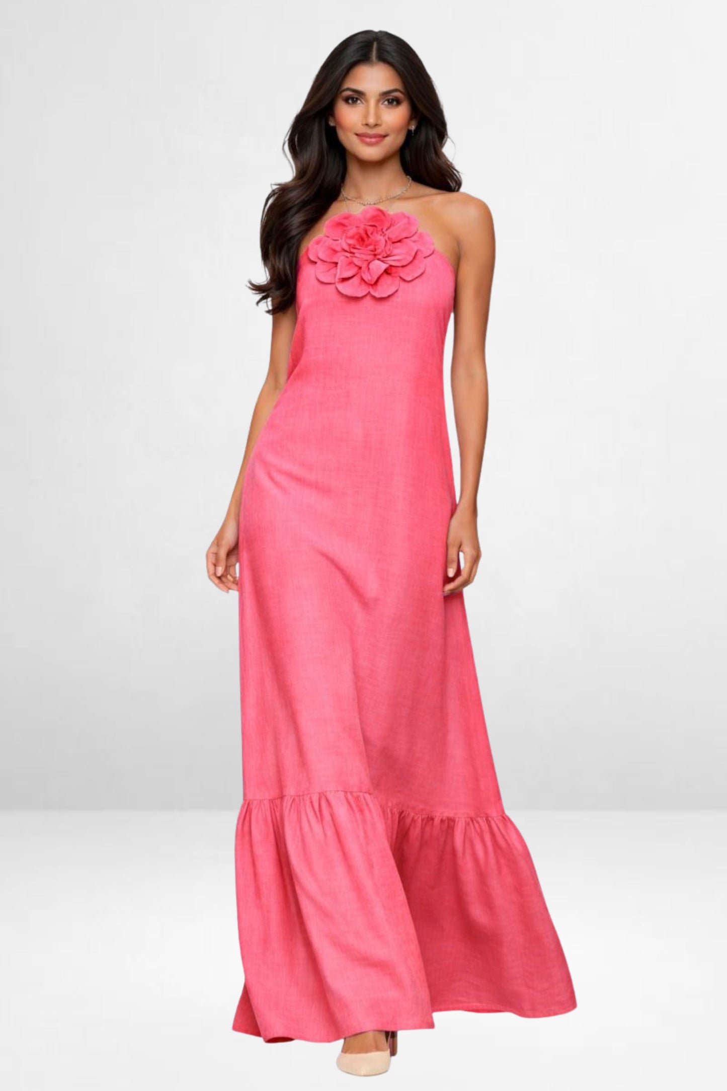 Linen Flower Dress