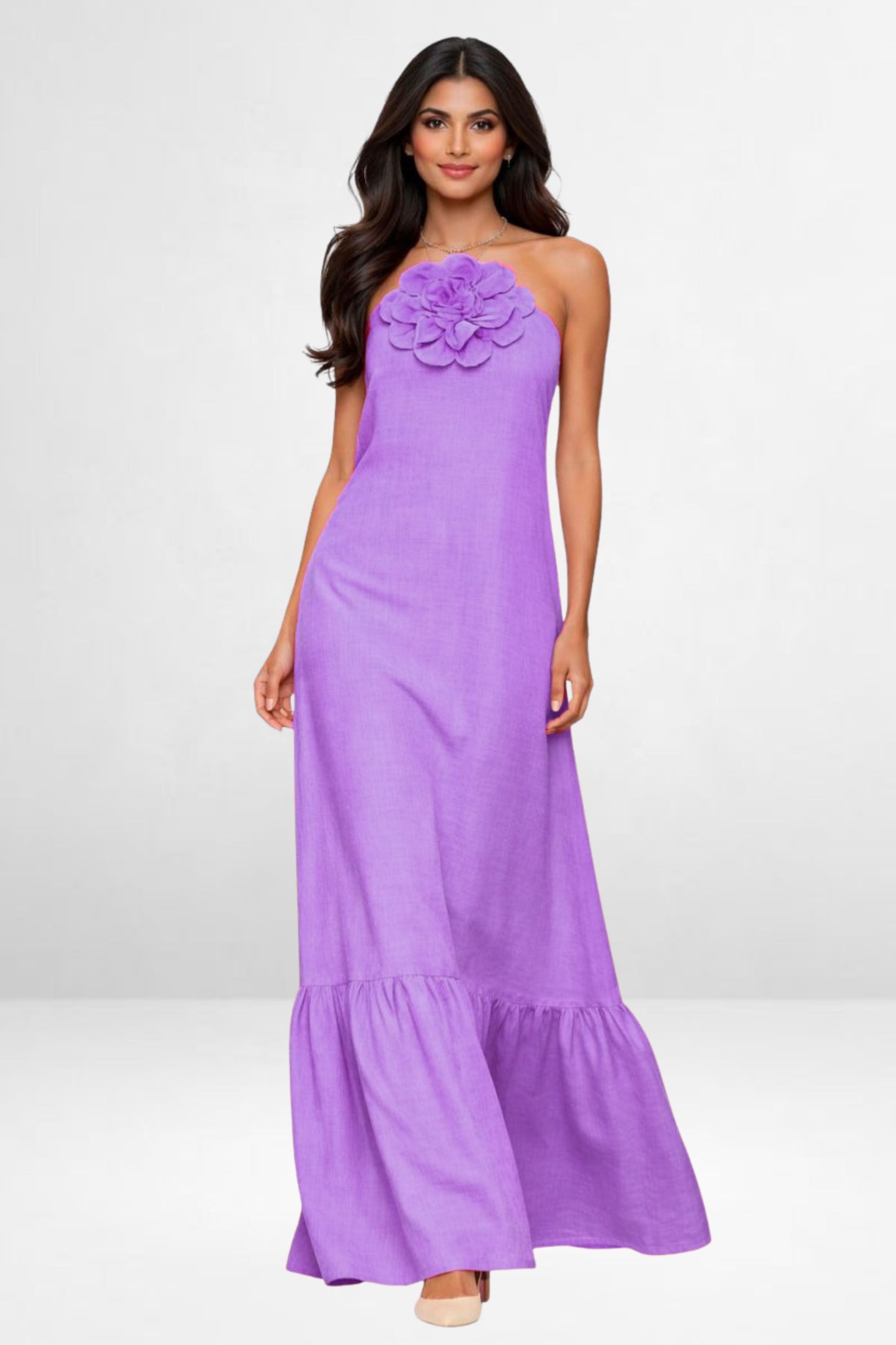 Linen Flower Dress