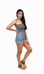 Load image into Gallery viewer, Blue Denim Shorts - Fashion Tiara
