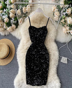 Load image into Gallery viewer, Back Sequined Bodycon Mini Dress
