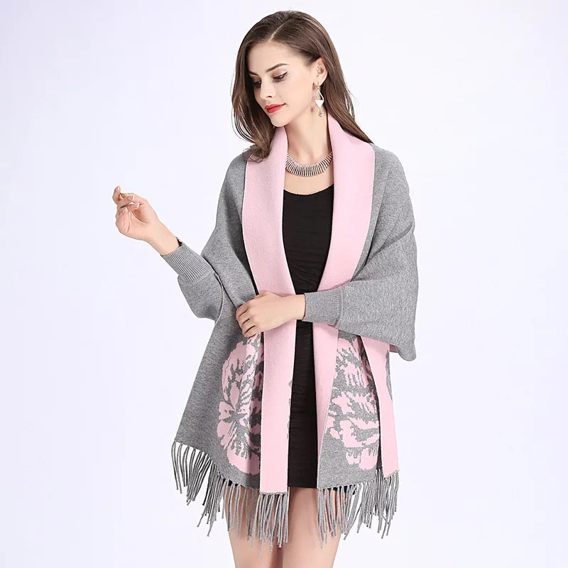 Pink Knitted Scarf Long Sleeve